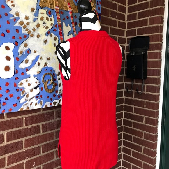 J. Crew Red Ribbed Sleeveless Sweater Tank - Picture 8 of 8